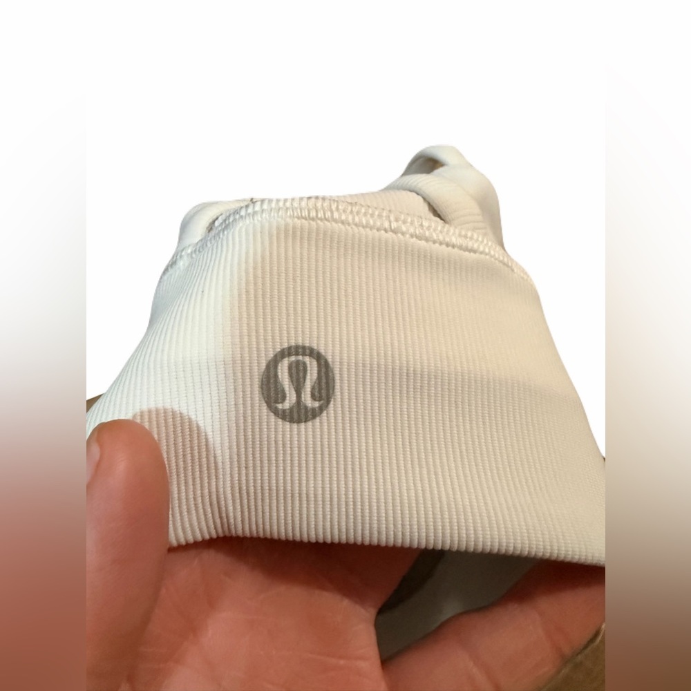 Lululemon Energy Bra High Neck Long Line size 4 square dot bone color - Picture 7 of 9